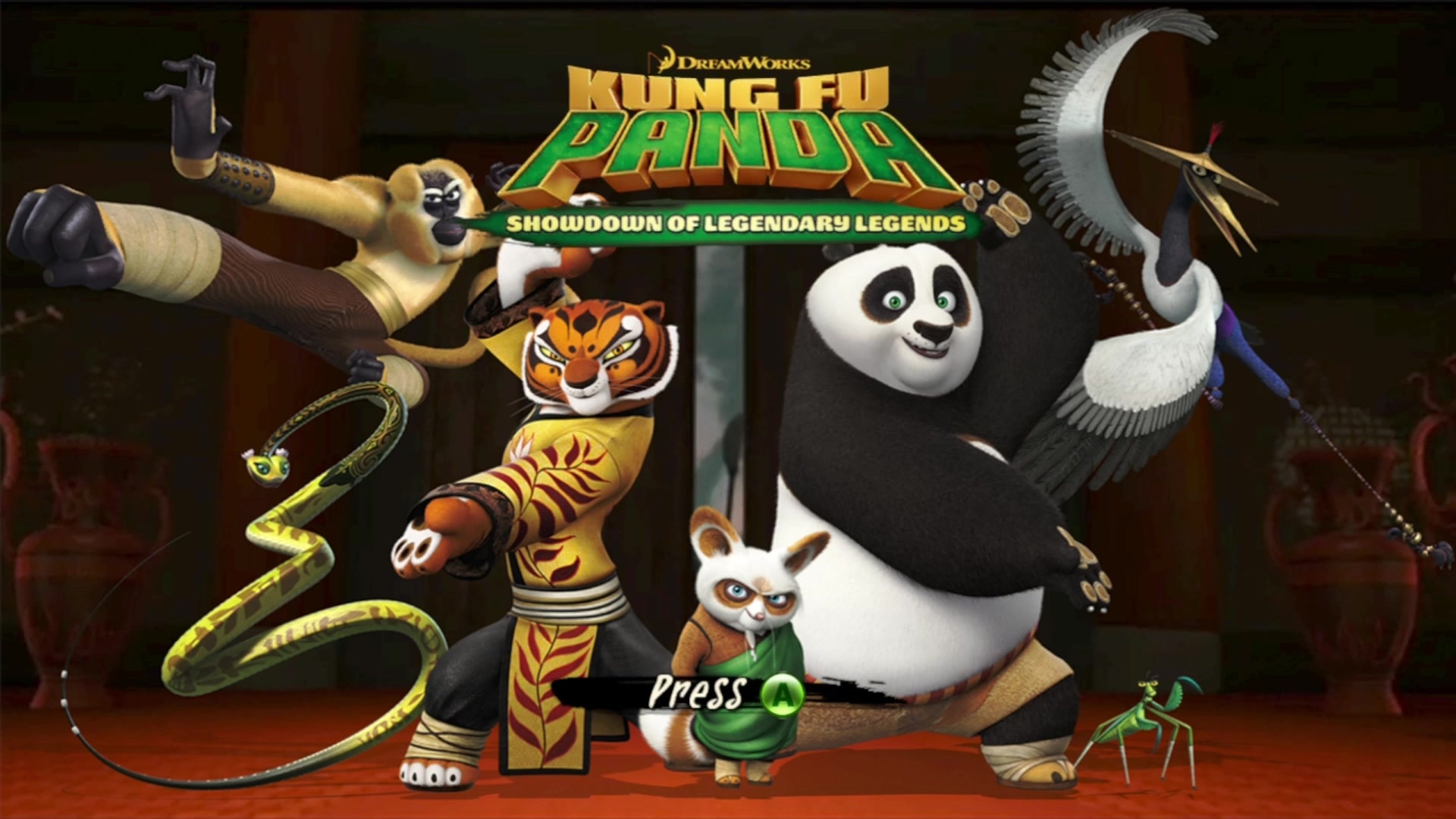 Kung Fu Panda title screen for Xbox 360